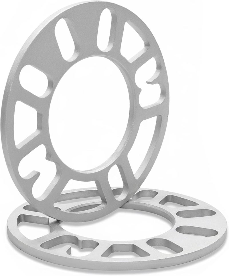 LUJIANI Store 2 Pack Universal Wheel Spacers, 0.24"(6mm) Die Cast Replacement Aluminum Spacer for 4 & 5 Lugs Wheels/Rims, Fits 98 to 120mm Multiple Bolts Pattern, 4x100, 4x108, 4x110, 5x114.3, 5x4.5, 5x120 - Image 1
